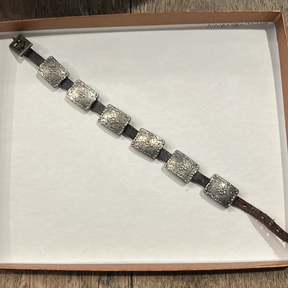Silver and Leather Bracelet